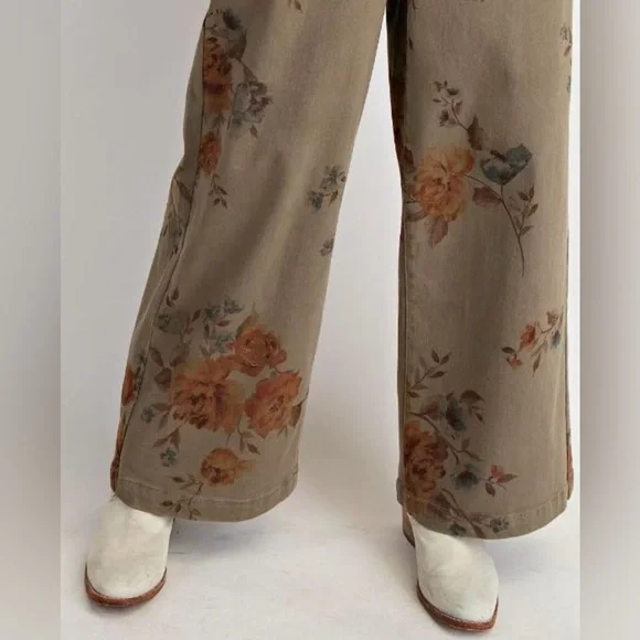 EASEL Floral Print Wide-Leg Pants - Picture 2 of 6